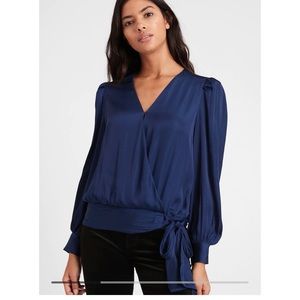 Banana Republic Satin Wrap Top.